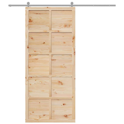 Scheunentür Braun 100 x 210 cm Massivholz Kiefer