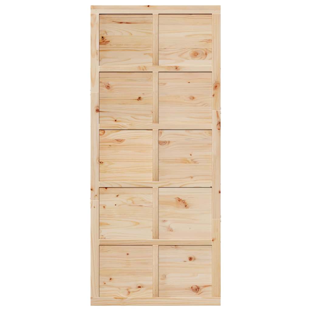 Scheunentür Braun 90 x 210 cm Massivholz Kiefer