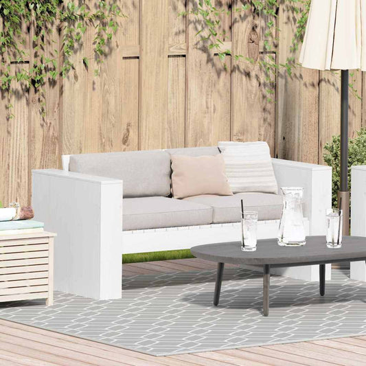 Gartensofa Weiß 134 x 60 x 62 cm Massivholz Kiefer