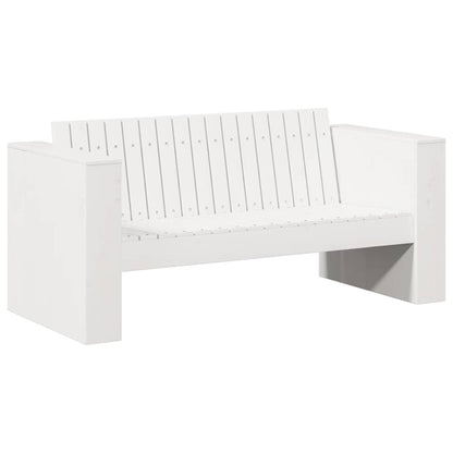 Gartensofa Weiß 134 x 60 x 62 cm Massivholz Kiefer