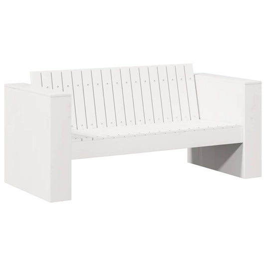 Gartensofa Weiß 134 x 60 x 62 cm Massivholz Kiefer