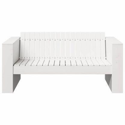 Gartensofa Weiß 134 x 60 x 62 cm Massivholz Kiefer