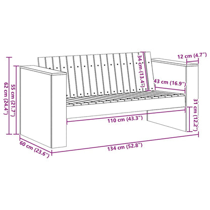 Gartensofa Grün 134 x 60 x 62 cm Imprägniertes Kiefernholz