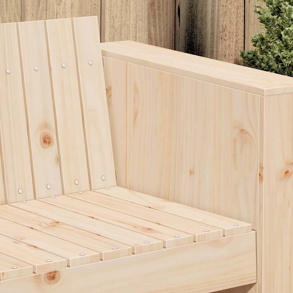 Gartensofa Braun 185.5 x 60 x 62 cm Massivholz Kiefer