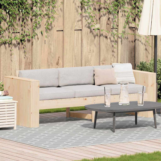 Gartensofa Braun 185.5 x 60 x 62 cm Massivholz Kiefer