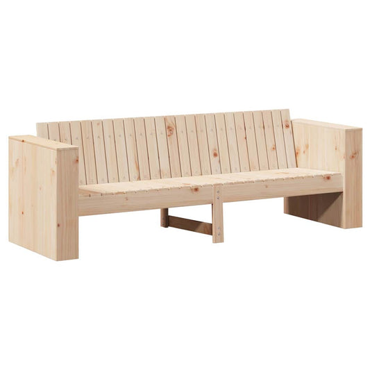 Gartensofa Braun 185.5 x 60 x 62 cm Massivholz Kiefer