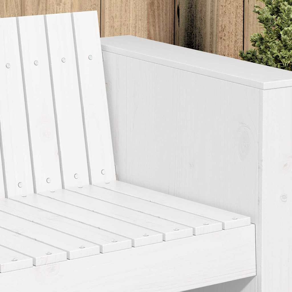 Gartensofa Weiß 185.5 x 60 x 62 cm Massivholz Kiefer