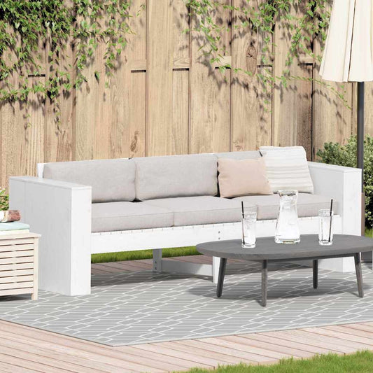 Gartensofa Weiß 185.5 x 60 x 62 cm Massivholz Kiefer