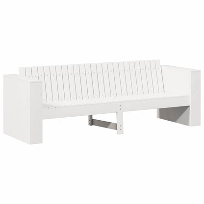 Gartensofa Weiß 185.5 x 60 x 62 cm Massivholz Kiefer