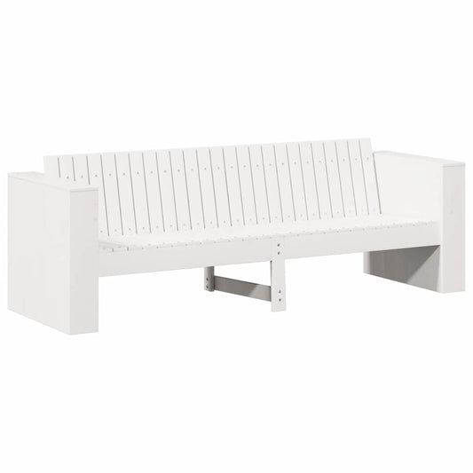 Gartensofa Weiß 185.5 x 60 x 62 cm Massivholz Kiefer