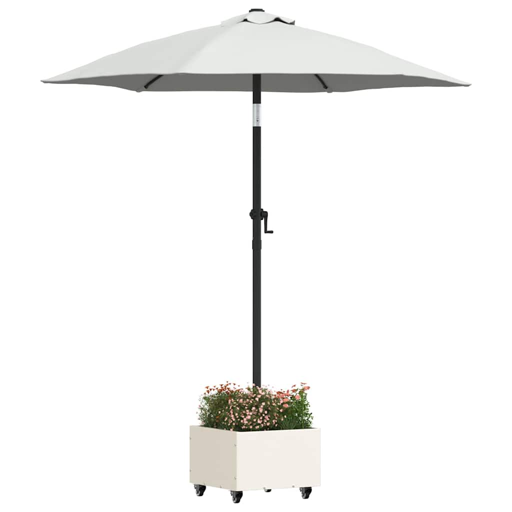 Parasol Untergrund mit Blumenkübel Weiß 45 x 45 x 45 cm Stahl