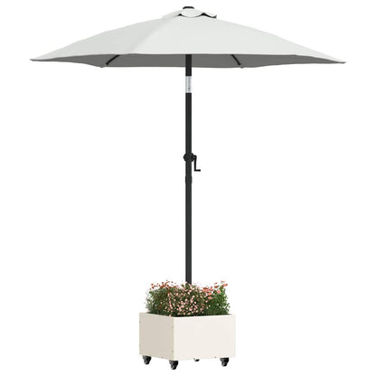 Parasol Untergrund mit Blumenkübel Weiß 45 x 45 x 45 cm Stahl