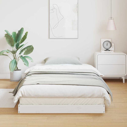 Bodenbettgestell Weiß 80 x 210 cm Massivholz Kiefer