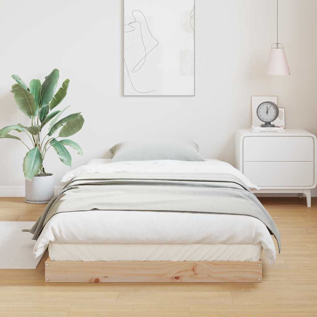 Bodenbettgestell Natur 90 x 210 cm Massivholz Kiefer