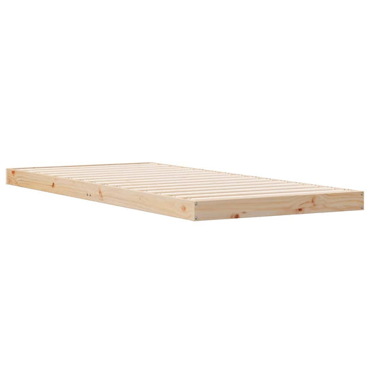 Bodenbettgestell Natur 100 x 210 cm Massivholz Kiefer