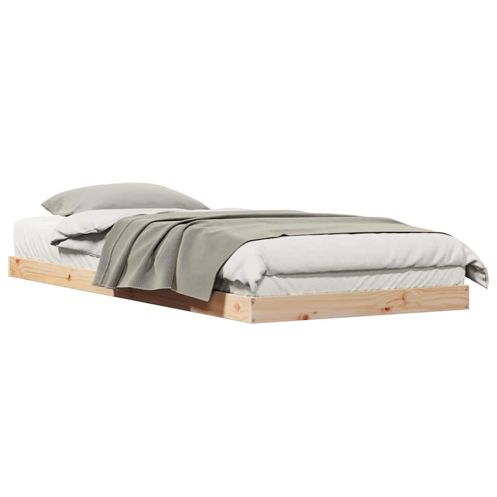 Bodenbettgestell Natur 100 x 210 cm Massivholz Kiefer