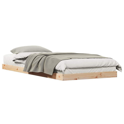 Bodenbettgestell Natur 100 x 210 cm Massivholz Kiefer