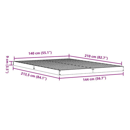 Bodenbettgestell Weiß 140 x 210 cm Massivholz Kiefer