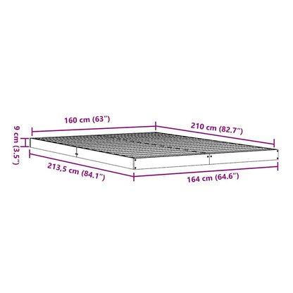 Bodenbettgestell Weiß 160 x 210 cm Massivholz Kiefer