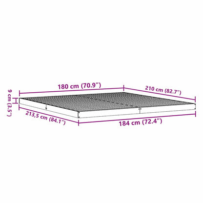 Bodenbettgestell Natur 180 x 210 cm Massivholz Kiefer