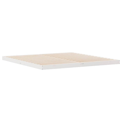Bodenbettgestell Weiß 200 x 210 cm Massivholz Kiefer