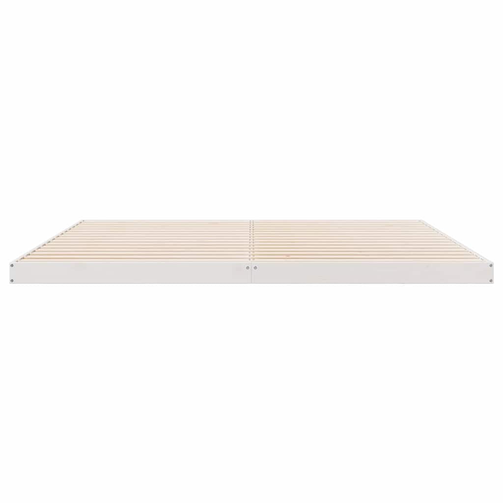 Bodenbettgestell Weiß 200 x 210 cm Massivholz Kiefer