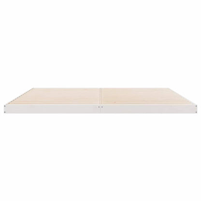 Bodenbettgestell Weiß 200 x 210 cm Massivholz Kiefer