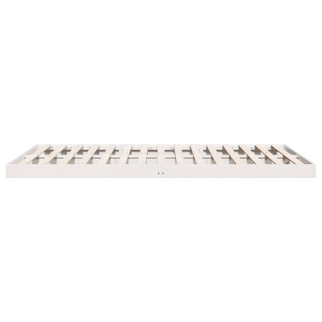 Bodenbettgestell Weiß 200 x 210 cm Massivholz Kiefer