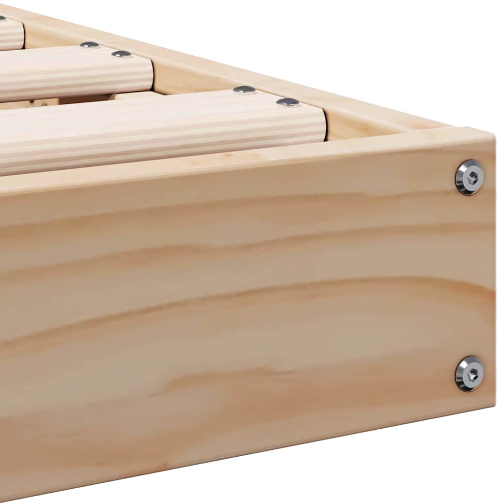 Bodenbettgestell Natur 80 x 220 cm Massivholz Kiefer