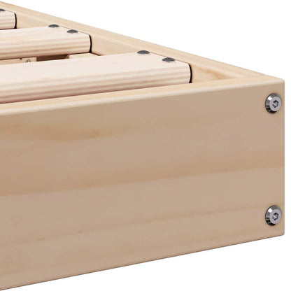 Bodenbettgestell Natur 180 x 220 cm Massivholz Kiefer