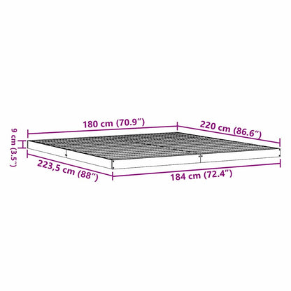 Bodenbettgestell Weiß 180 x 220 cm Massivholz Kiefer
