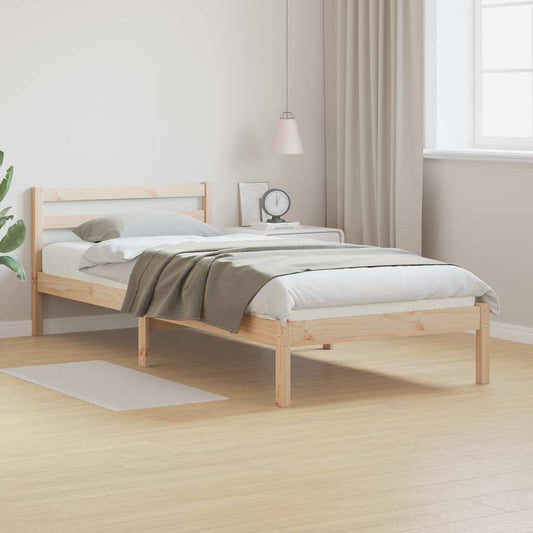 Bettgestell mit Kopfteil Braun 210 x 80 cm Massivholz Kiefer
