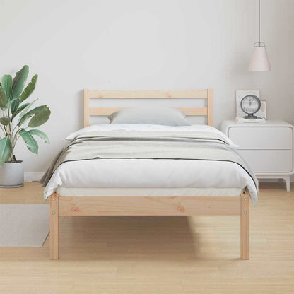 Bettgestell mit Kopfteil Braun 210 x 80 cm Massivholz Kiefer