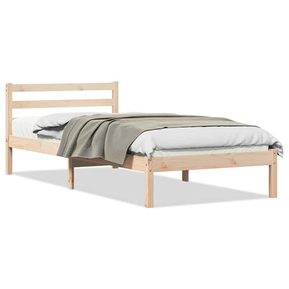 Bettgestell mit Kopfteil Braun 210 x 80 cm Massivholz Kiefer
