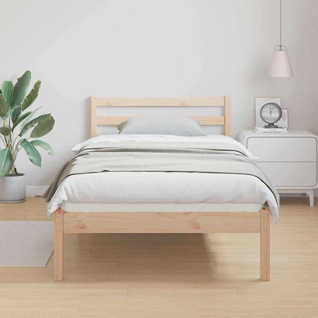 Bettgestell mit Kopfteil Braun 210 x 90 cm Massivholz Kiefer