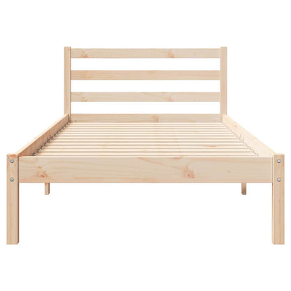 Bettgestell mit Kopfteil Braun 210 x 90 cm Massivholz Kiefer