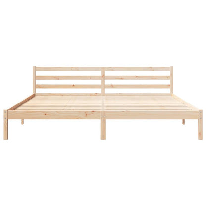 Bettgestell mit Kopfteil Braun 210 x 200 cm Massivholz Kiefer