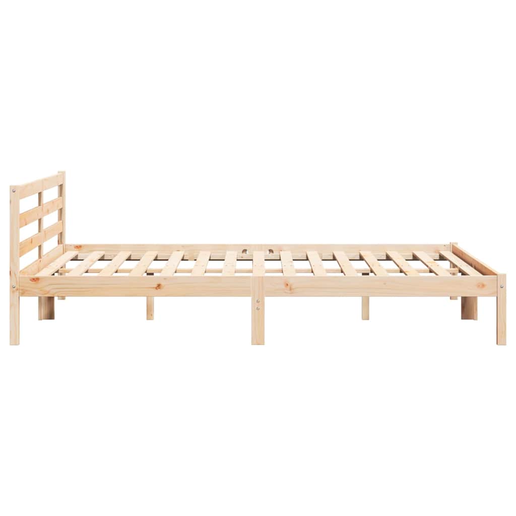 Bettgestell mit Kopfteil Braun 210 x 200 cm Massivholz Kiefer