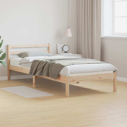 Bettgestell mit Kopfteil Braun 220 x 80 cm Massivholz Kiefer