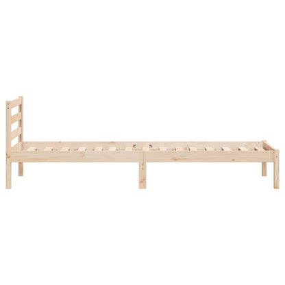 Bettgestell mit Kopfteil Braun 220 x 90 cm Massivholz Kiefer