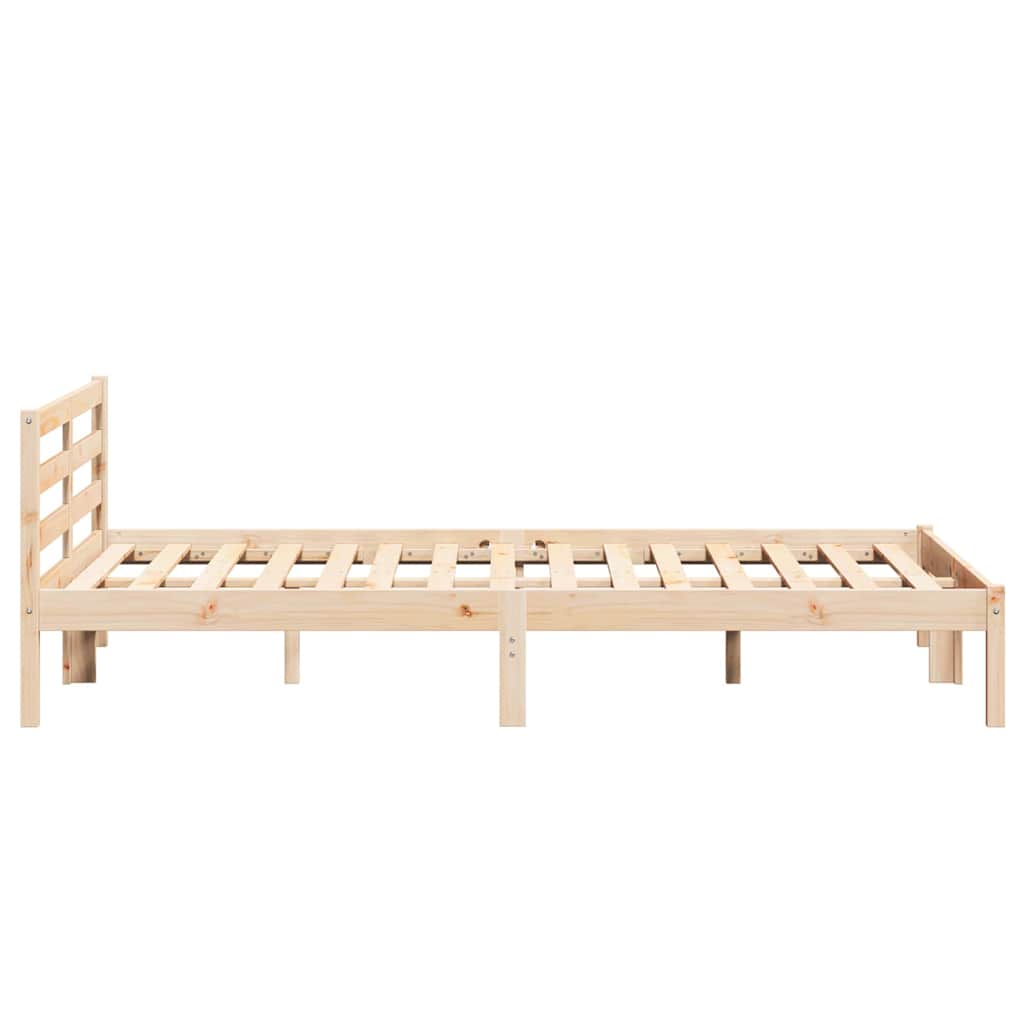 Bettgestell mit Kopfteil Braun 220 x 140 cm Massivholz Kiefer