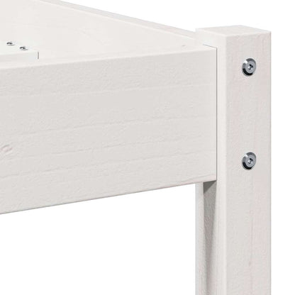 Bettgestell mit Kopfteil Weiß 220 x 140 cm Massivholz Kiefer