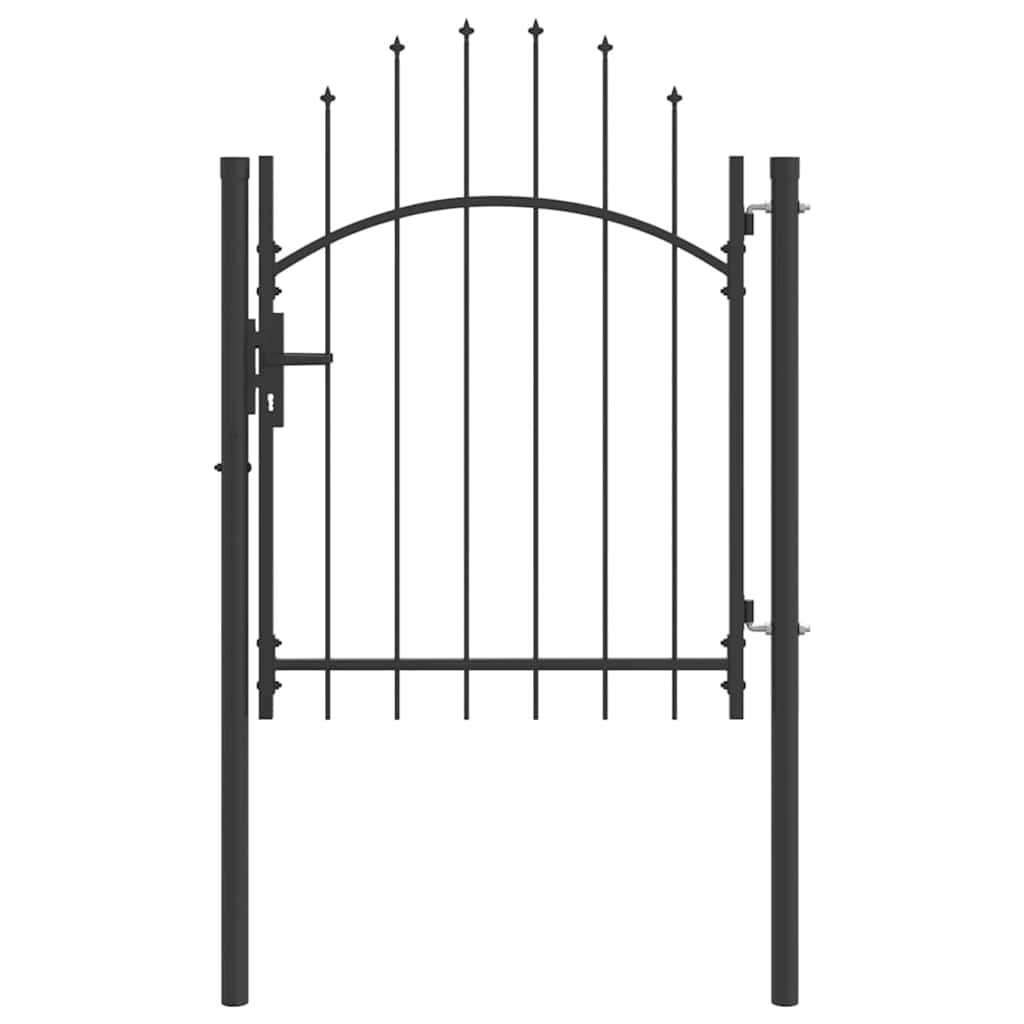 Gartentor mit Schloss Grau 100 x 125 cm Stahl