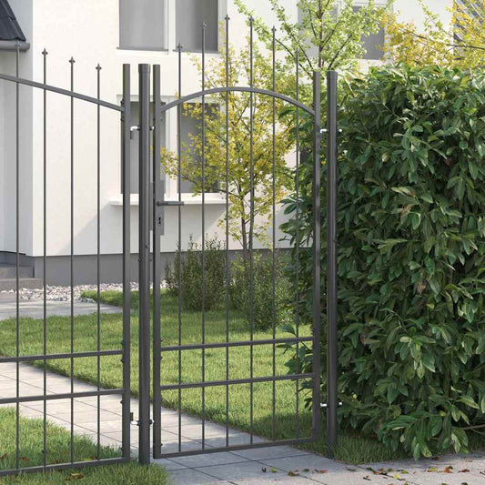 Gartentor mit Schloss Grau 100 x 200 cm Stahl