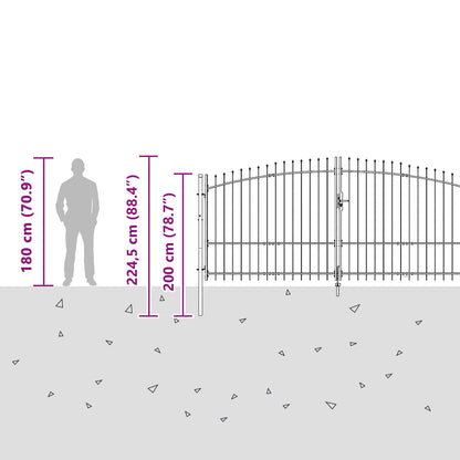 Gartentor Schwarz 150 x 400 cm Stahl