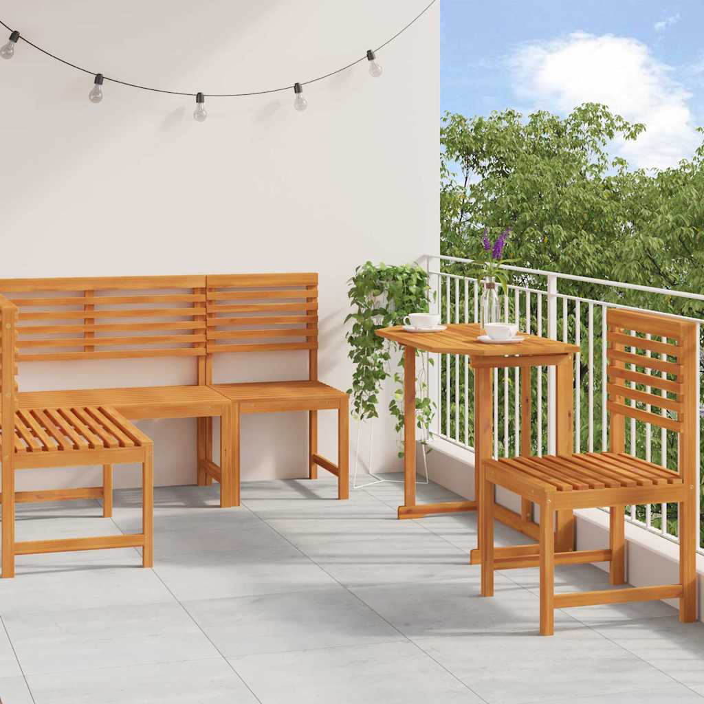 Gartenbänke Set 4 pcs Braun Akazie Massivholz