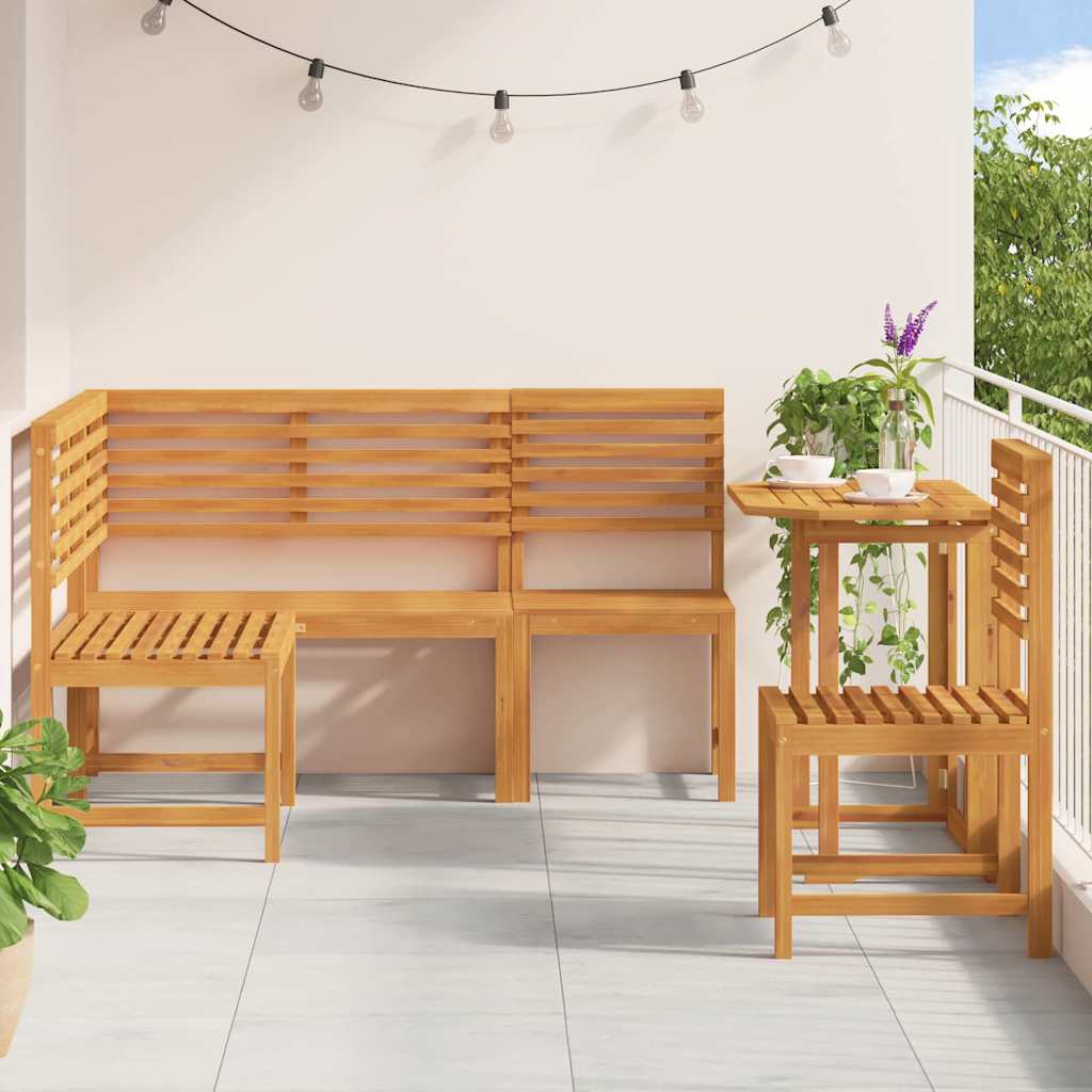 Gartenbänke Set 4 pcs Braun Akazie Massivholz