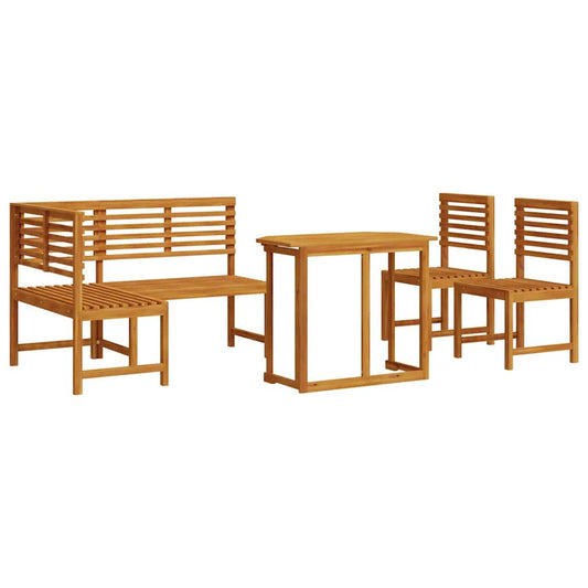 Gartenbänke Set 4 pcs Braun Akazie Massivholz