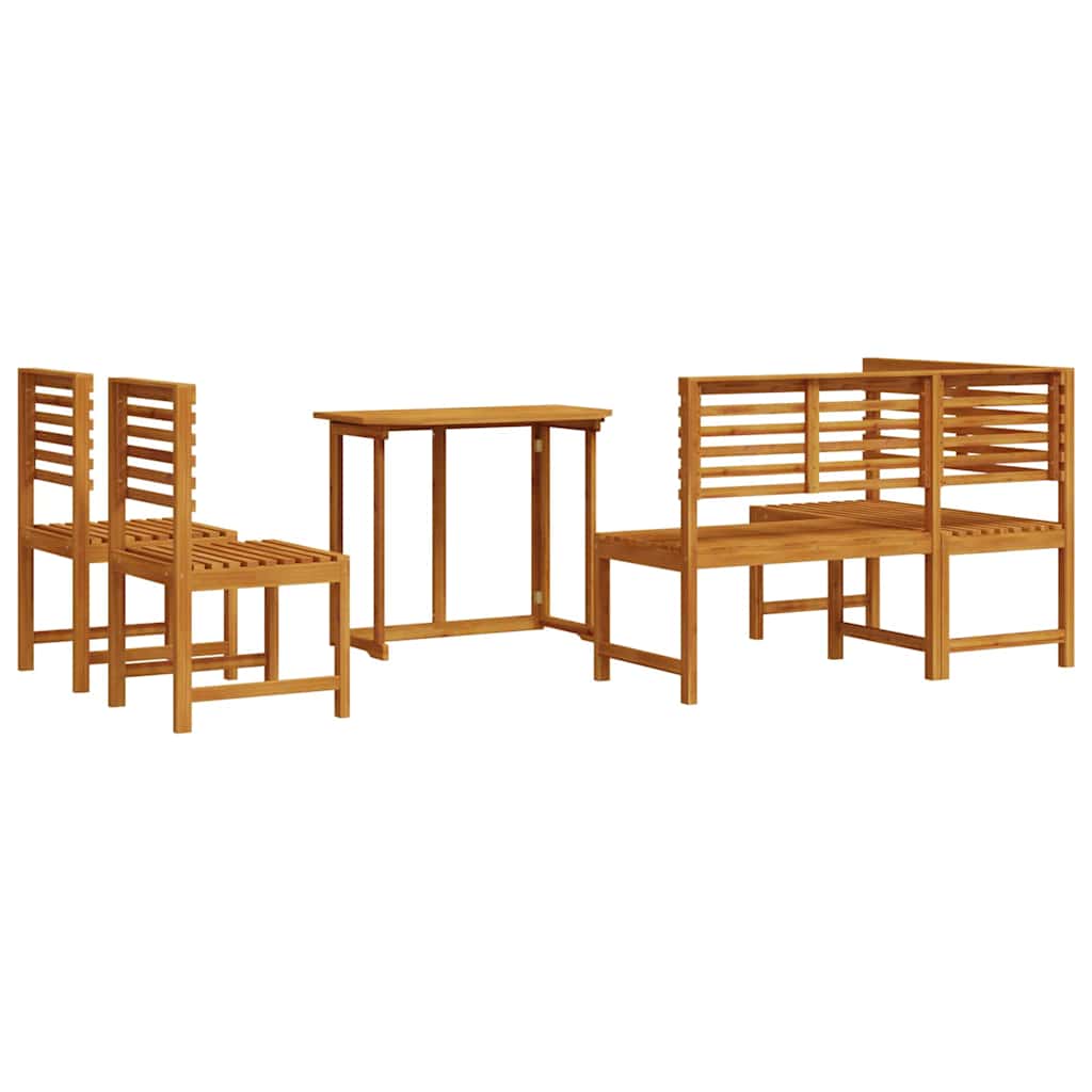 Gartenbänke Set 4 pcs Braun Akazie Massivholz