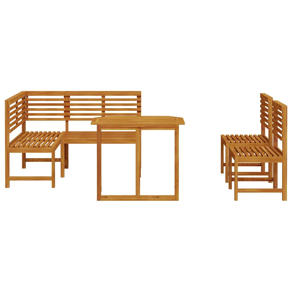 Gartenbänke Set 4 pcs Braun Akazie Massivholz